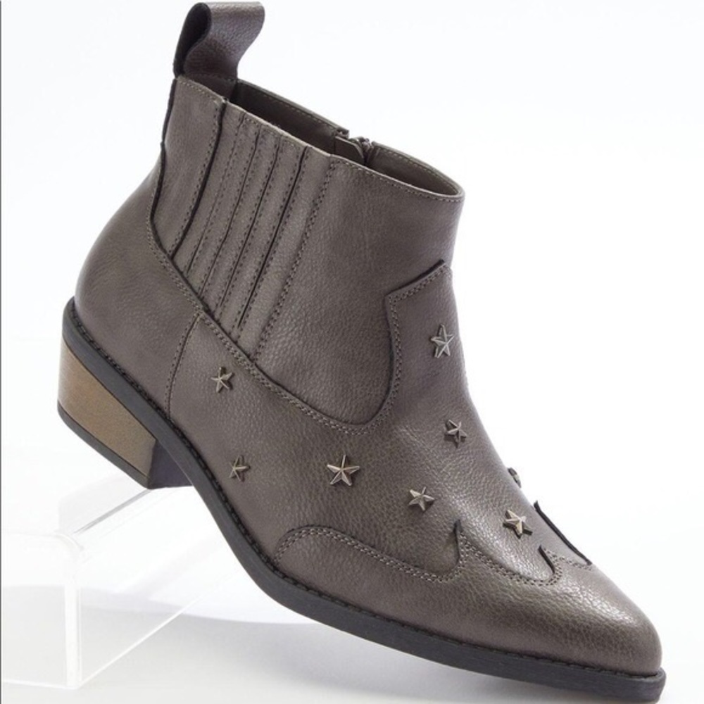 Cato | star stud western ankle bootie gray various sizes available. - Picture 2 of 4